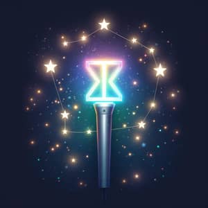 Mesmerizing Kpop-Inspired Lightstick with Letter 'E' Stem
