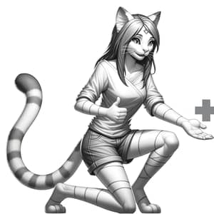 South Asian Cat Girl | Offering Assistance in Various Situations
