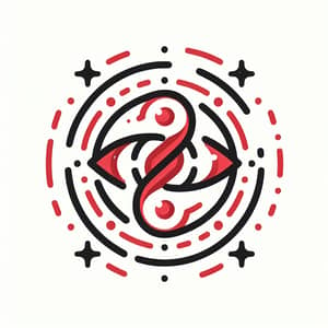 Simple Philosopher's Stone Logo in Red & White