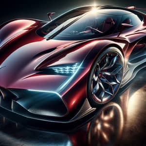 Glistening Cherry-Red Supercar | Aerodynamic Design