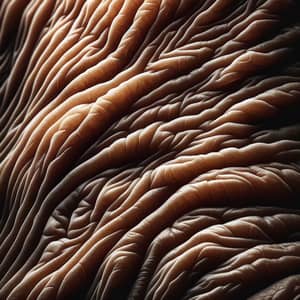Aging Skin Texture Close-up: Natural Wrinkles and Folds Detail