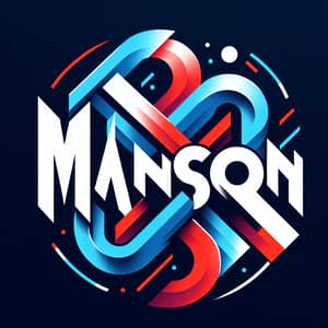 Dynamic 'MANSON' Logo Design with Bold Typography
