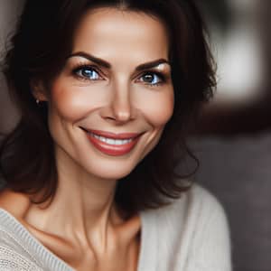 Portrait of a Warm and Inviting Woman | Caring Mother with Radiant Smile