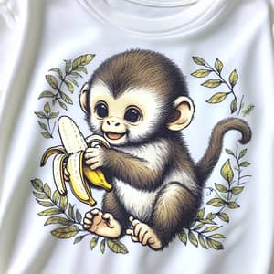 Cute Baby Monkey Banana T-Shirt
