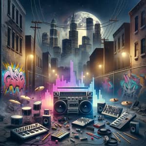 Gangster Trap Music Album in Gritty Urban Setting