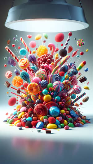 Dynamic and Mesmerizing Candies: Radiant Colors & Motion