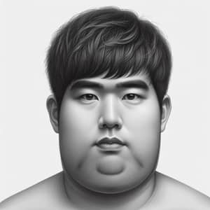 Lifelike Monochrome Portrait of a Korean Man