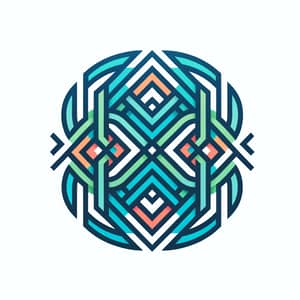 Abstract Geometric Logo Design in Vibrant Blue and Green Colors
