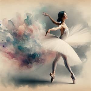 Elegant Ballet Dance Watercolor Art