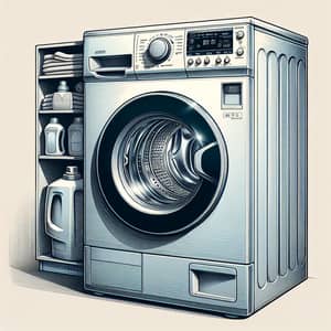 Modern Front-Load Washing Machine | Efficient Laundry Appliance