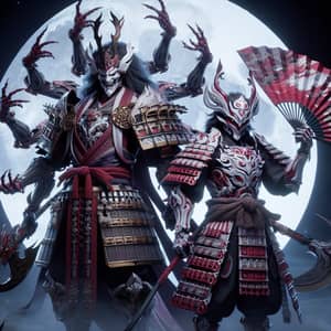 Powerful Warriors in Traditional Japanese Garb