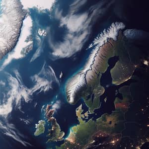 Norway and United Kingdom Satellite View | Natural Landscapes