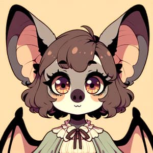 Anthropomorphic Bat Girl Character | Vibrant Eyes & Distinct Ears