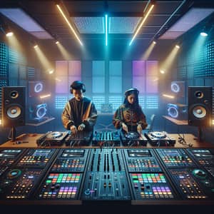 Cutting-Edge DJ Studio - Energetic Music Environment