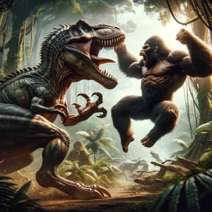 Colossal Dinosaur vs Gigantic Ape Battle | Prehistoric Jungle