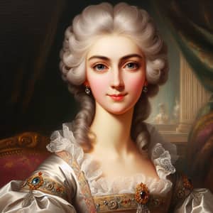 18th Century Female Public Figure Portrait | Elegant Dress & Imperial Aura