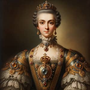 18th Century Regal Female Ruler Portrait | Royal Garments