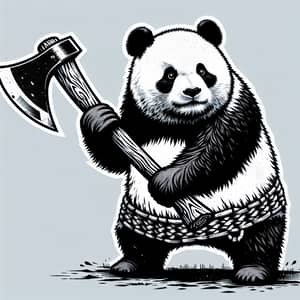 Panda Bear Wielding Axe - Stunning Image | Website Name