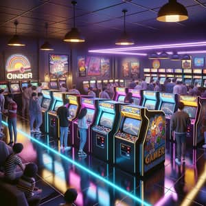 80's Themed Gaming Arcade | Retro-Style Video Games & Neon Lights