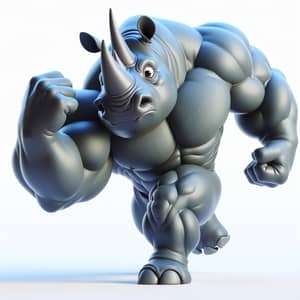3D Persevering Rhinoceros Character