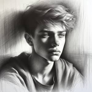 Melancholic Solitude | Teenage Boy Lost Gaze Sketch