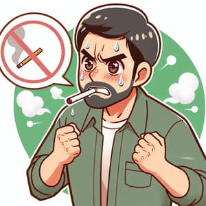 Determined South Asian Male Trying to Give Up Smoking