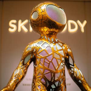 Skibidy de Oro - Shiny Golden Statue Evoking Joy and Whimsy