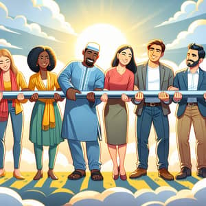 Diverse Group Symbolizing Unity | Empowering Equality Illustration