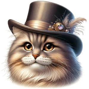 Fashion-Forward Feline: Elegant Cat in Stylish Hat