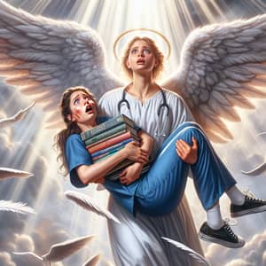 Frightened Medical Student Lifted by Angel | Hopeful Scene