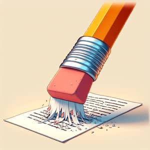 Vibrant 3D Animation of Pencil Eraser Erasing Writing