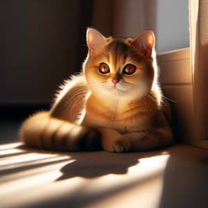 Graceful Domestic Cat Basking in Sunlight