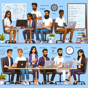 Diverse Office Team Working Together | Tech Professionals