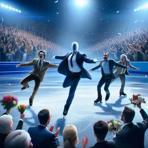 Dynamic Ice Rink Figure Skating Show with Putin, Zelensky, Trump & Biden