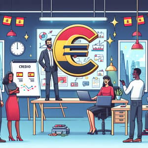 Startup in Spain: Diverse Team Receives Credit Euro | Office Scene