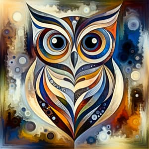 Abstract Owl Art: Geometric Shapes & Mystic Ambiance