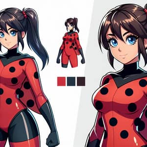 Young Female Superhero in Red and Black Outfit | Original Concept