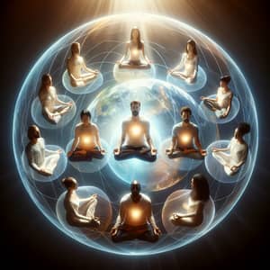 Serenity and Unity: Diverse Group in Peaceful Sphere Meditation
