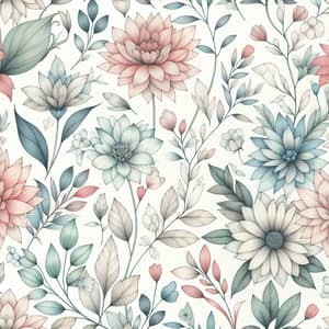 Floral Pattern Design with Colored Pencils for a Light Atmosphere