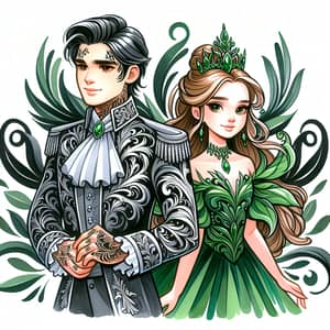 Royal Prince and Green Princess - Nobility and Grace
