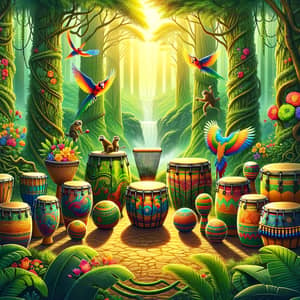 Jungle Themed Percussion Set - Vibrant Musical Instruments