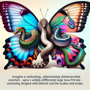Captivating Butterfly-Snake Chimera: A Harmonious Blend of Creatures