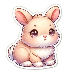 Charming Bunny Sticker - Fluffy Fur and Bright Eyes