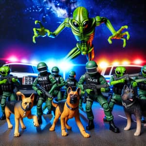 Extraterrestrial Assault on Law Enforcement Dogs in City Street