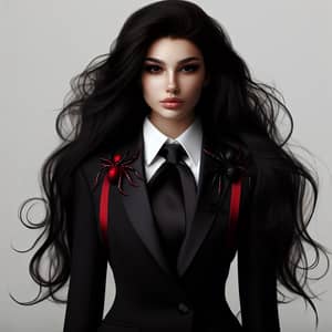 Kurumi Tokisaki Black Widow Suit - Mysterious Woman in Sleek Attire