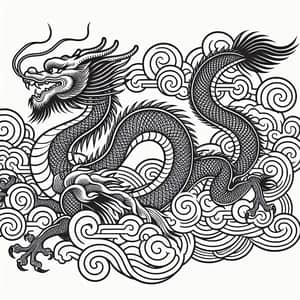 Simplified Chinese Dragon Outline Art