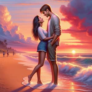 Romantic Sunset Beach Embrace | Kizzy & Justin 152 cm & 201 cm