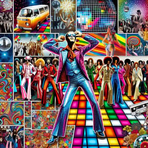 70s Disco Era Collage: Glitz, Glamour & Groovy Fashion