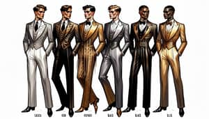 Glamorous 1920s & 1930s Inspired Male Dancer Costume Sketches