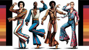 Fabulous 70s Male Dancers Digital Design Sketches